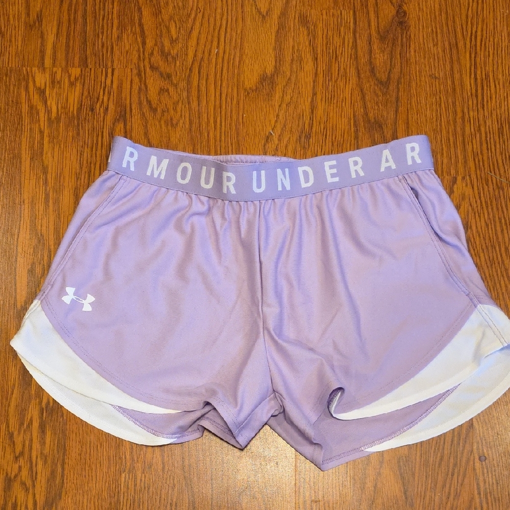Under Armour Women's Athletic Shorts - Light Purple and White